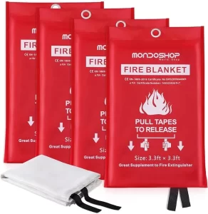 Fire Blanket for Home Kitchen Emergency - Fire Suppression Blanket Fireproof Blanket Fire Retardant Blankets for Car, Fireplace, Camping, Picnic, Grill
