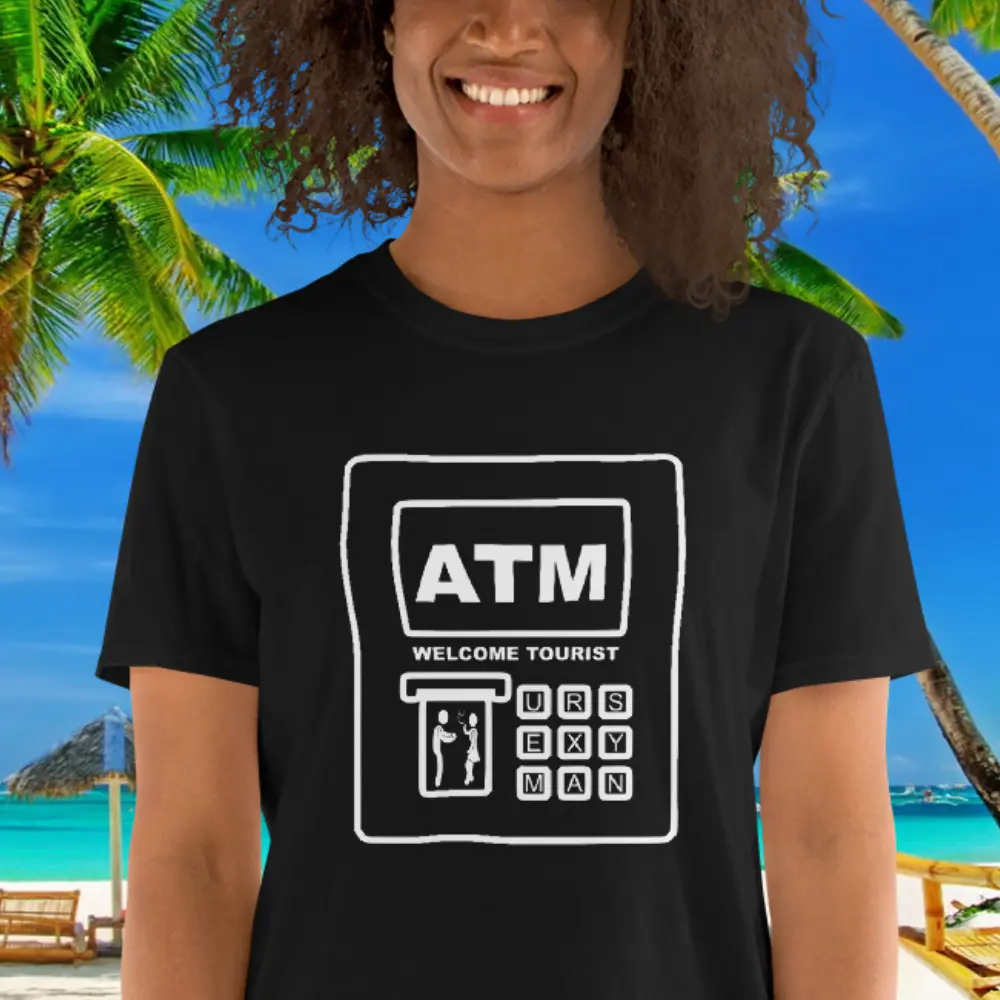 Gal wth a ATM Bank Card Safety Tshirt by Mrugacz.