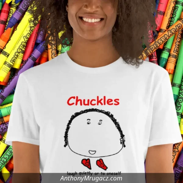 Girl wearing a Chuckles Two Heart shirt.