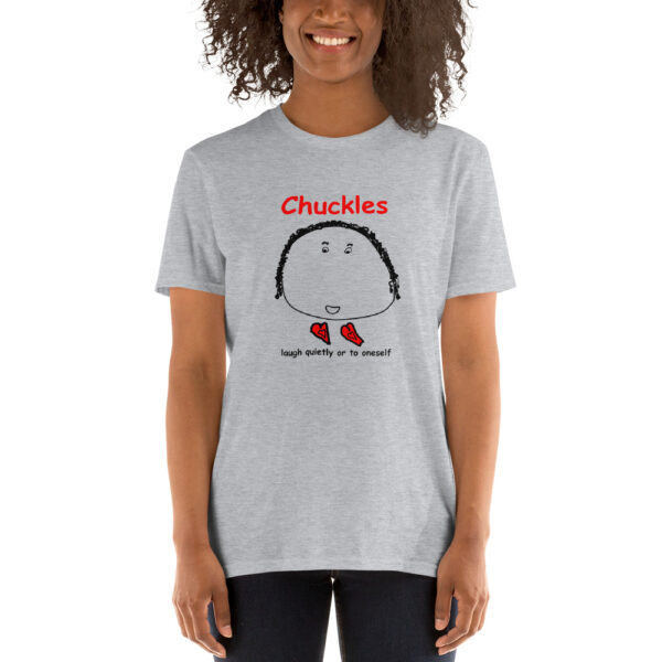 Girl wearing a Chuckles Two Heart T-shirt.