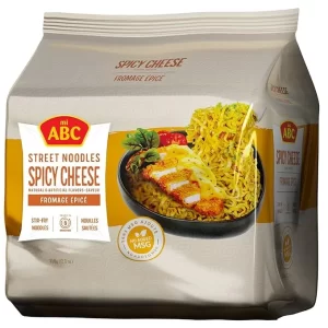 ABC Spicy Cheese Stir Fry Street Noodles Creamy, Cheesy, Spicy Flavored Instant Ramen Noodles 