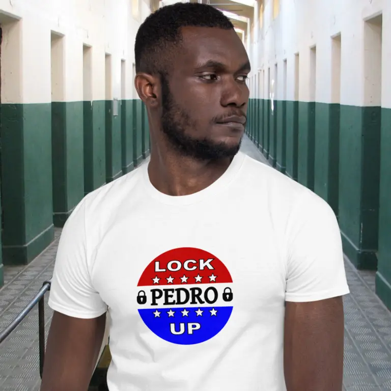Guy in a Lock Pedro Up Tshirt-by Mrugacz.