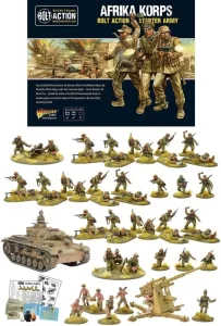 Bolt Action Afrika Korps German Grenadiers Western Desert Starter Army Pack 1:56 WWII Military Wargaming Plastic Model Kits.