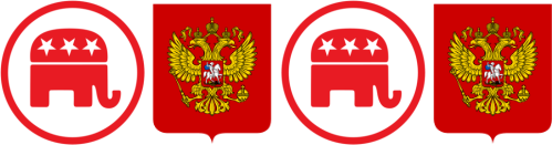 Pair of GOP logos nxt to Russian Eagles for the blog post "Republican National Committee GOP" by Mrugacz.