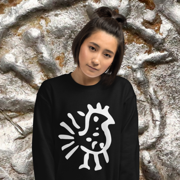 Girl wearing a Black Ancient Slavic History Sweatshirt from Anthony Mrugacz.