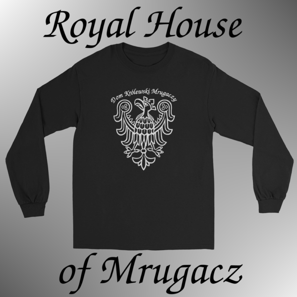 Award winning house brand shirt, with the text saying Dom Królewski Mrugaczy.